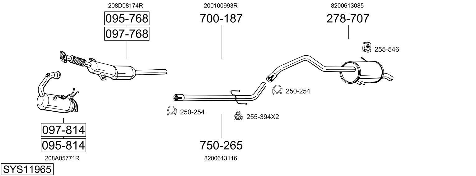 Išmetimo sistema BOSAL SYS11965