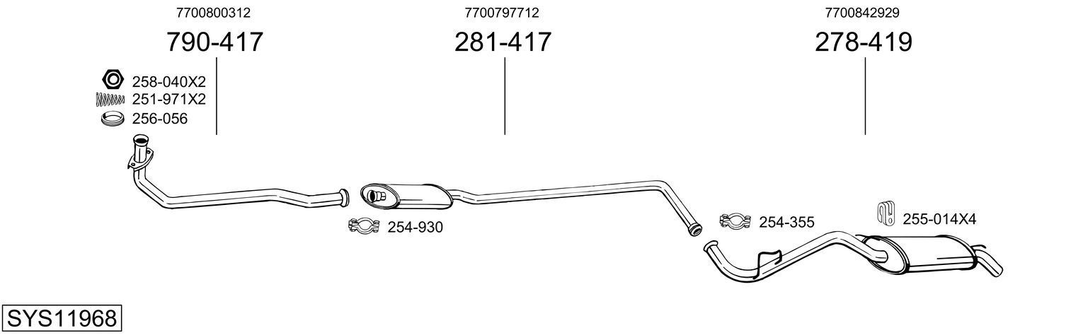 Išmetimo sistema BOSAL SYS11968