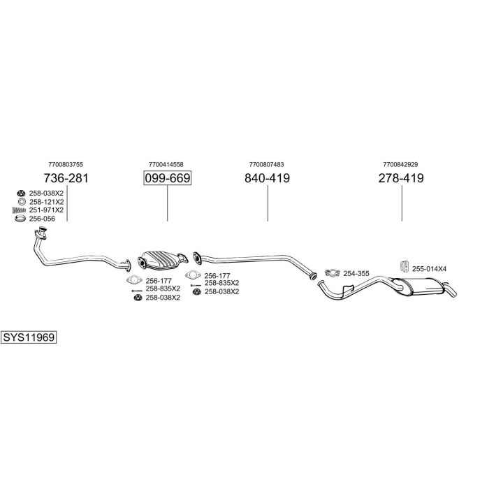 Išmetimo sistema BOSAL SYS11969