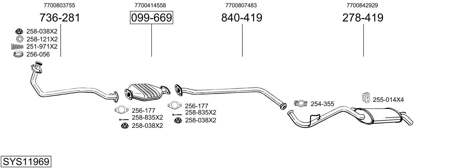 Išmetimo sistema BOSAL SYS11969