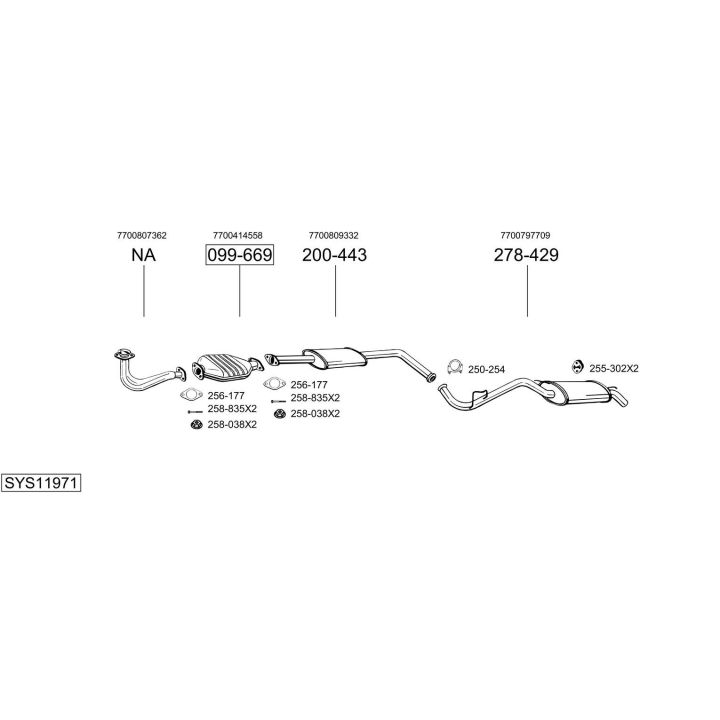 Išmetimo sistema BOSAL SYS11971