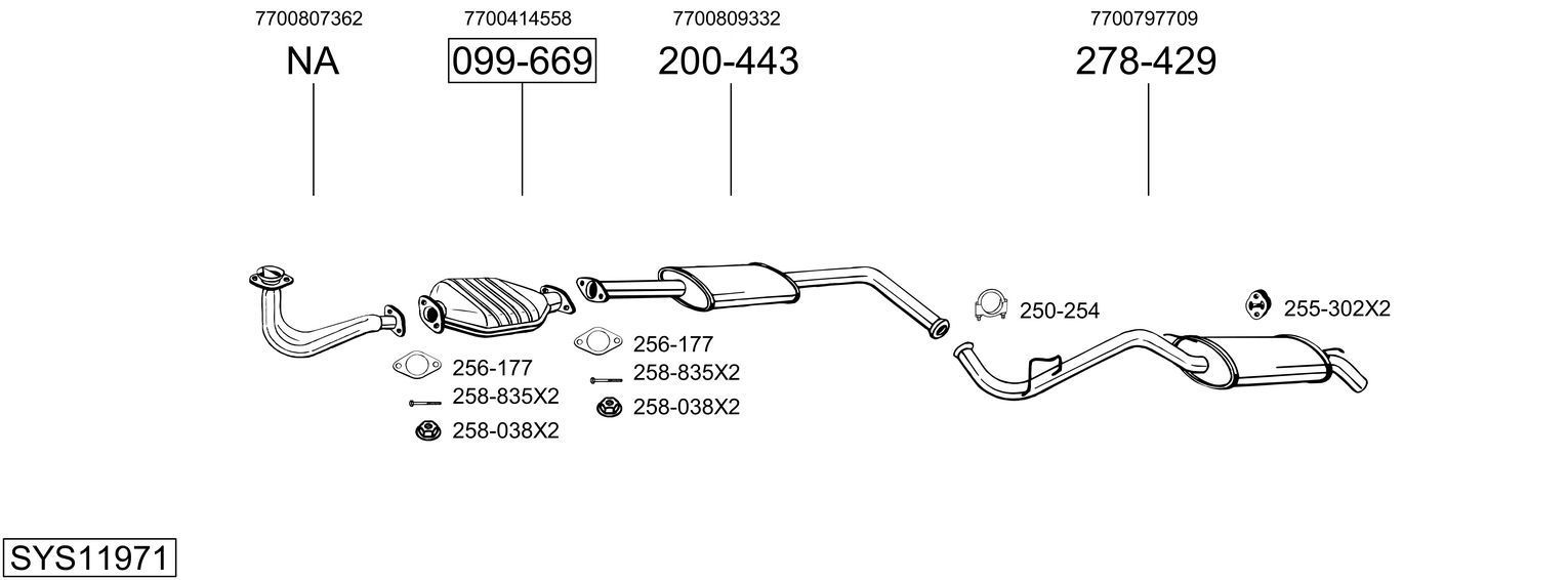 Išmetimo sistema BOSAL SYS11971