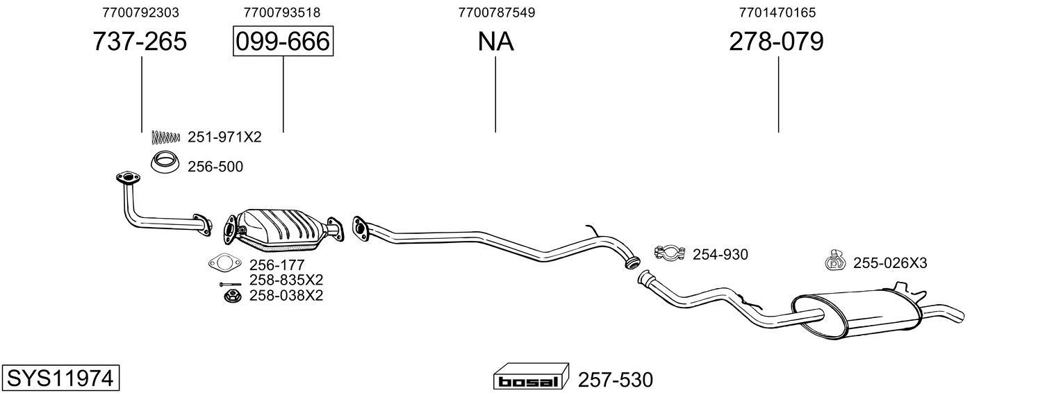Išmetimo sistema BOSAL SYS11974