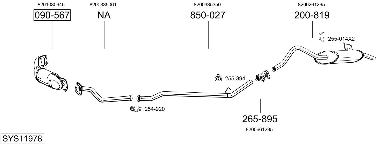 Išmetimo sistema BOSAL SYS11978