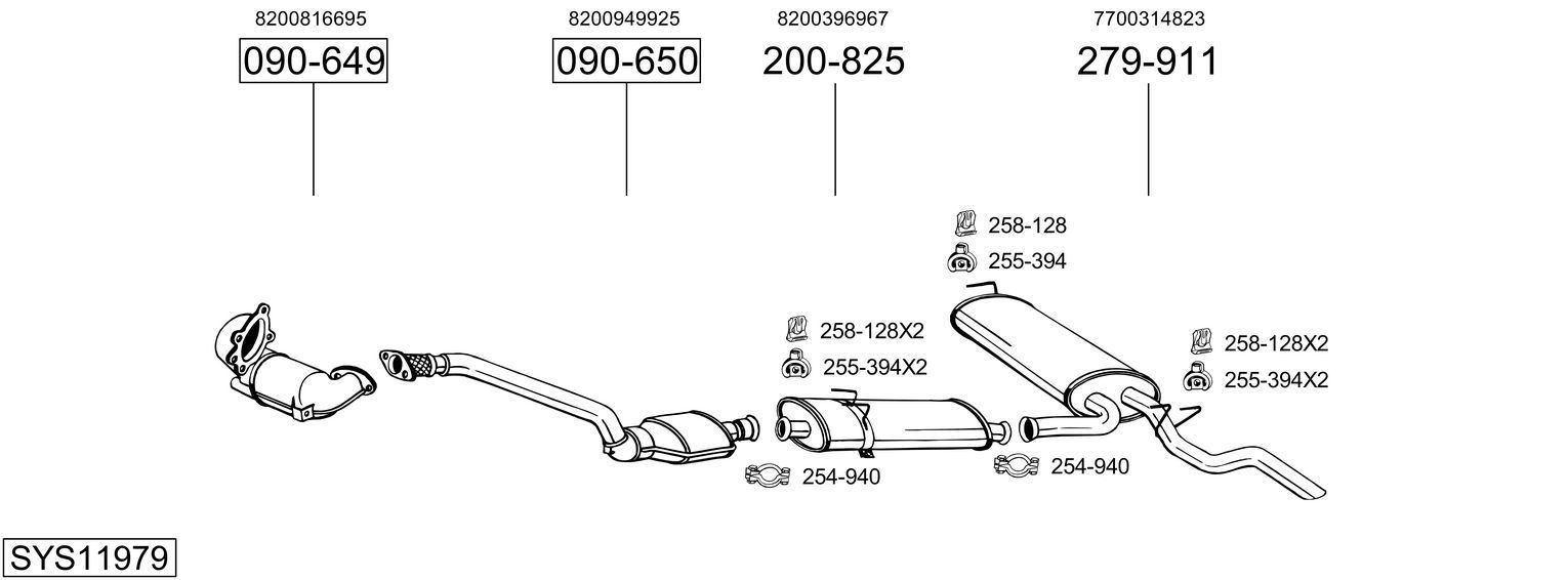 Išmetimo sistema BOSAL SYS11979