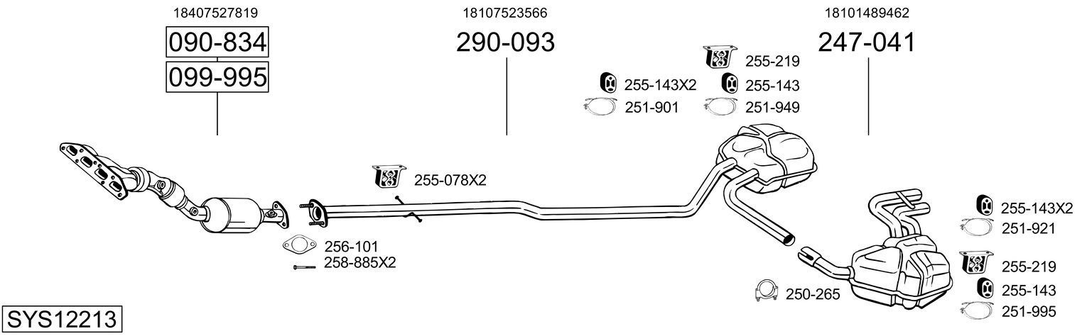 Išmetimo sistema BOSAL SYS12213