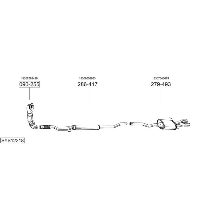 Išmetimo sistema BOSAL SYS12218