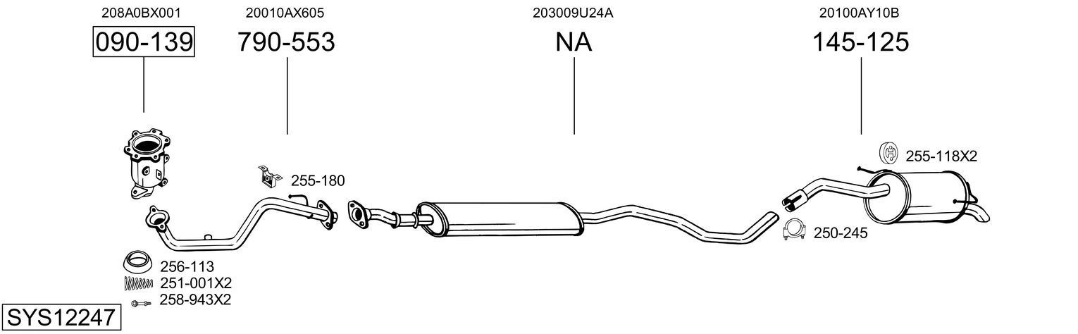 Išmetimo sistema BOSAL SYS12247