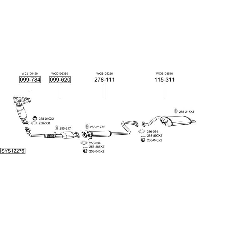 Išmetimo sistema BOSAL SYS12276