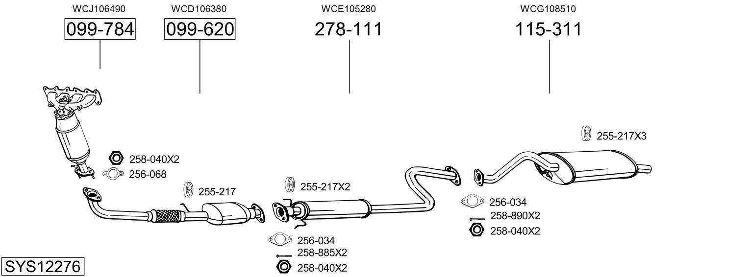 Išmetimo sistema BOSAL SYS12276