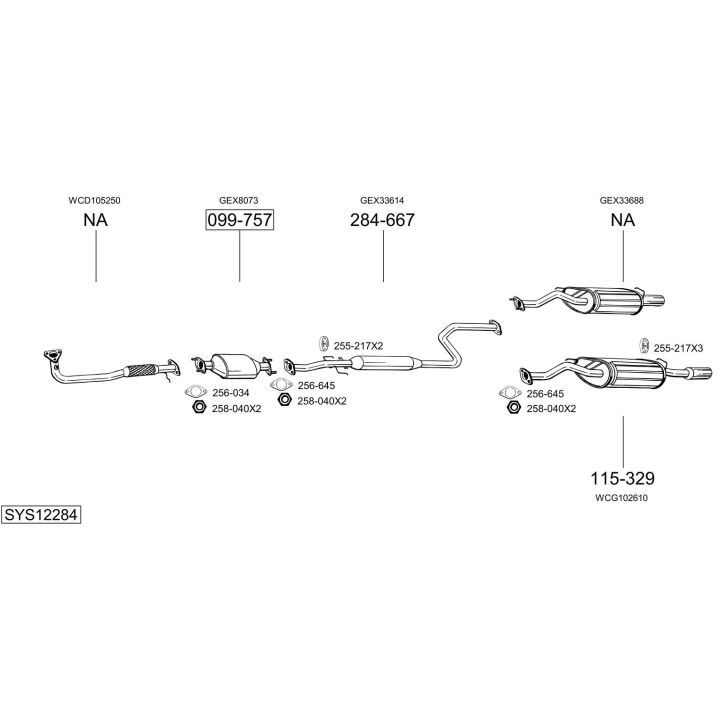 Išmetimo sistema BOSAL SYS12284