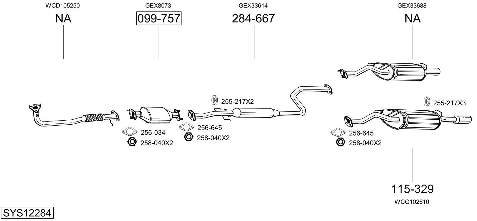 Išmetimo sistema BOSAL SYS12284