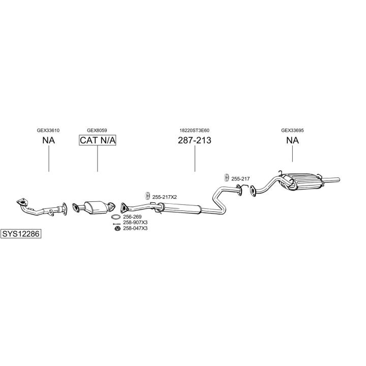 Išmetimo sistema BOSAL SYS12286