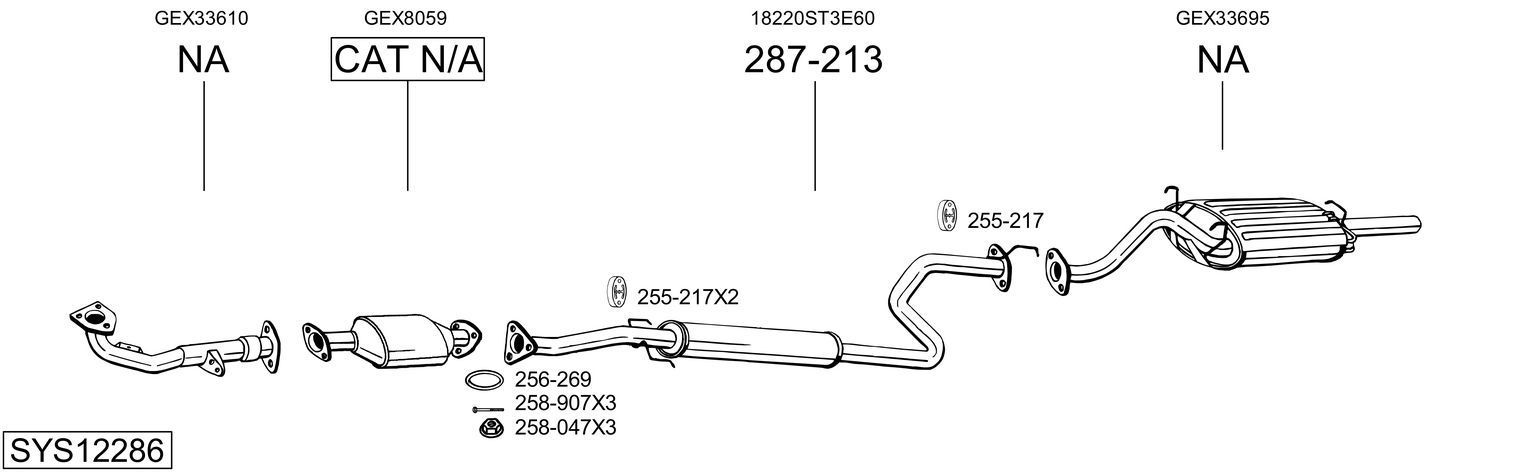 Išmetimo sistema BOSAL SYS12286