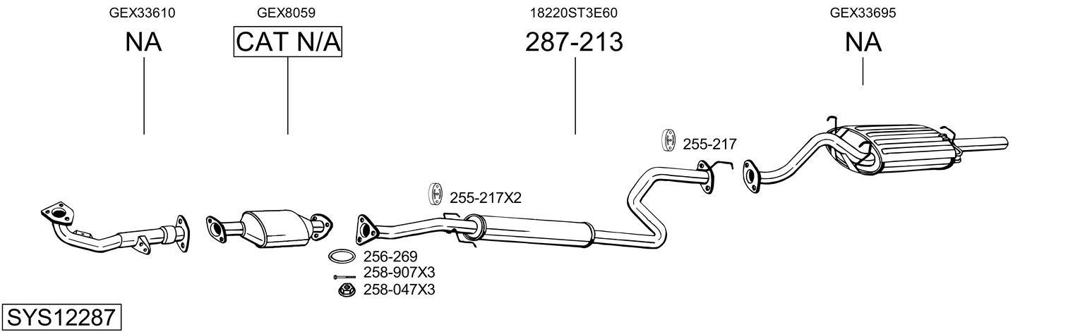 Išmetimo sistema BOSAL SYS12287