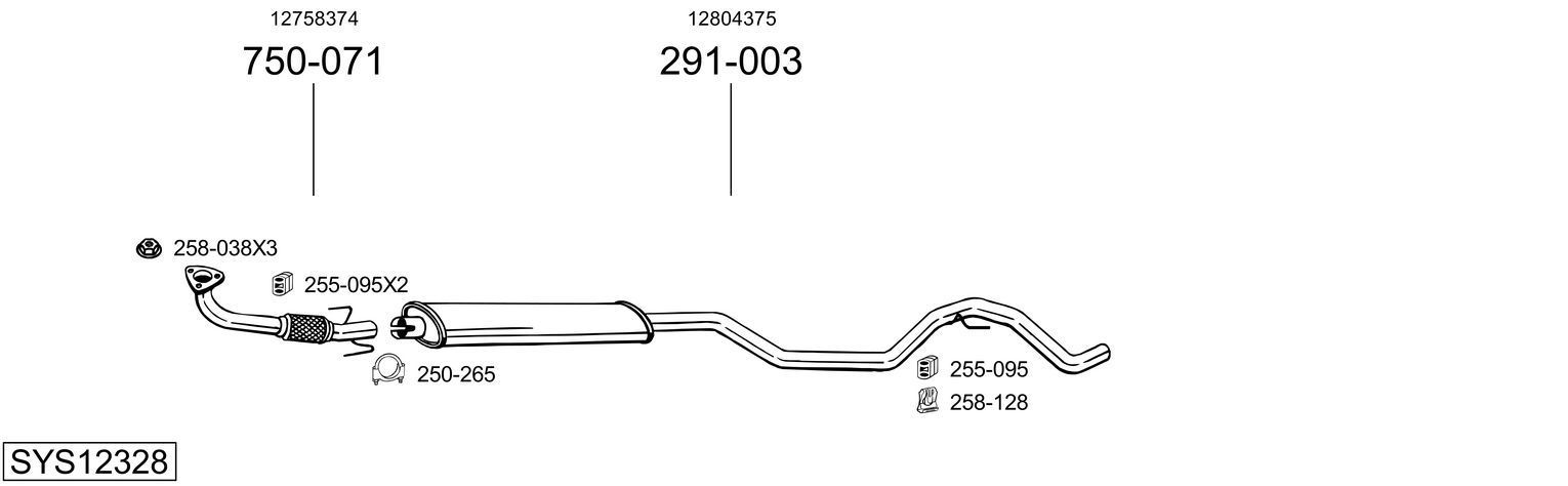 Išmetimo sistema BOSAL SYS12328