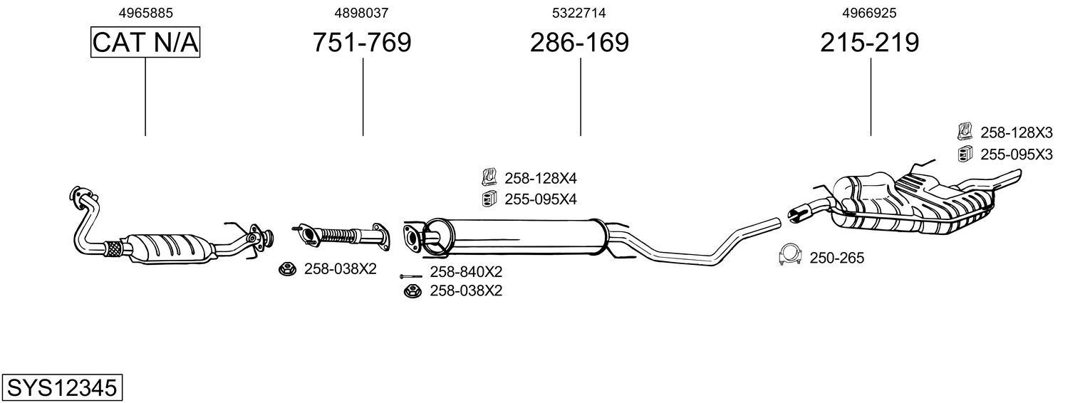 Išmetimo sistema BOSAL SYS12345