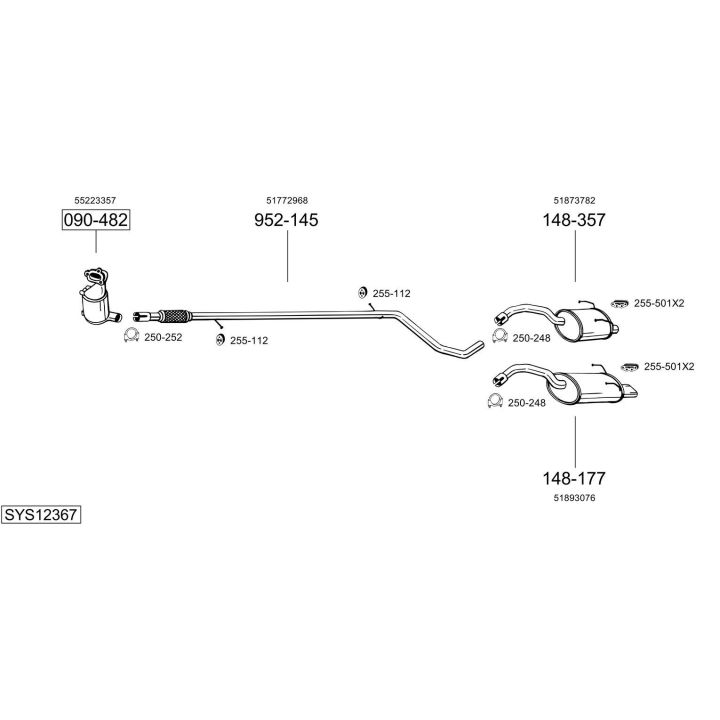 Išmetimo sistema BOSAL SYS12367