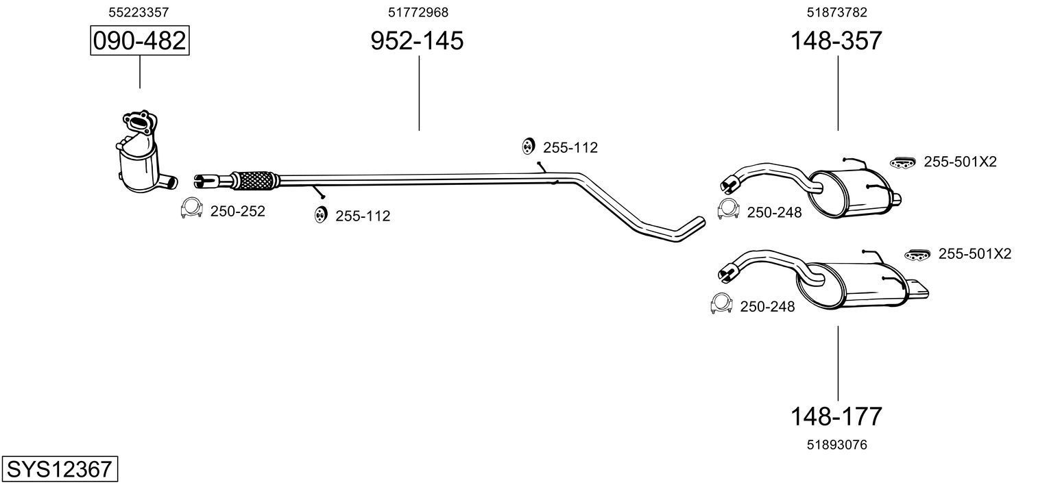 Išmetimo sistema BOSAL SYS12367
