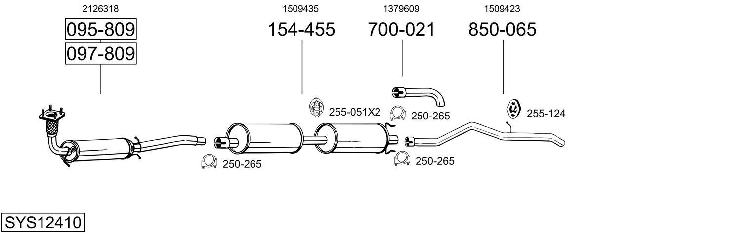 Išmetimo sistema BOSAL SYS12410