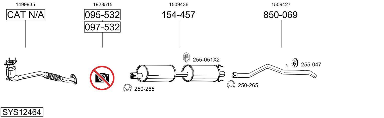 Išmetimo sistema BOSAL SYS12464