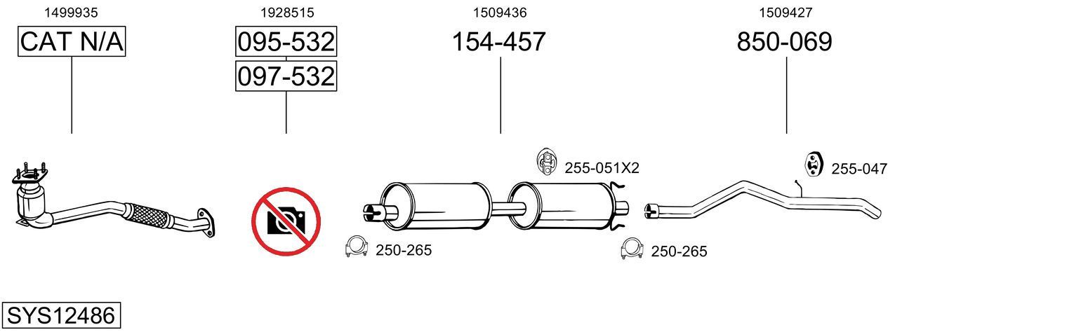 Išmetimo sistema BOSAL SYS12486