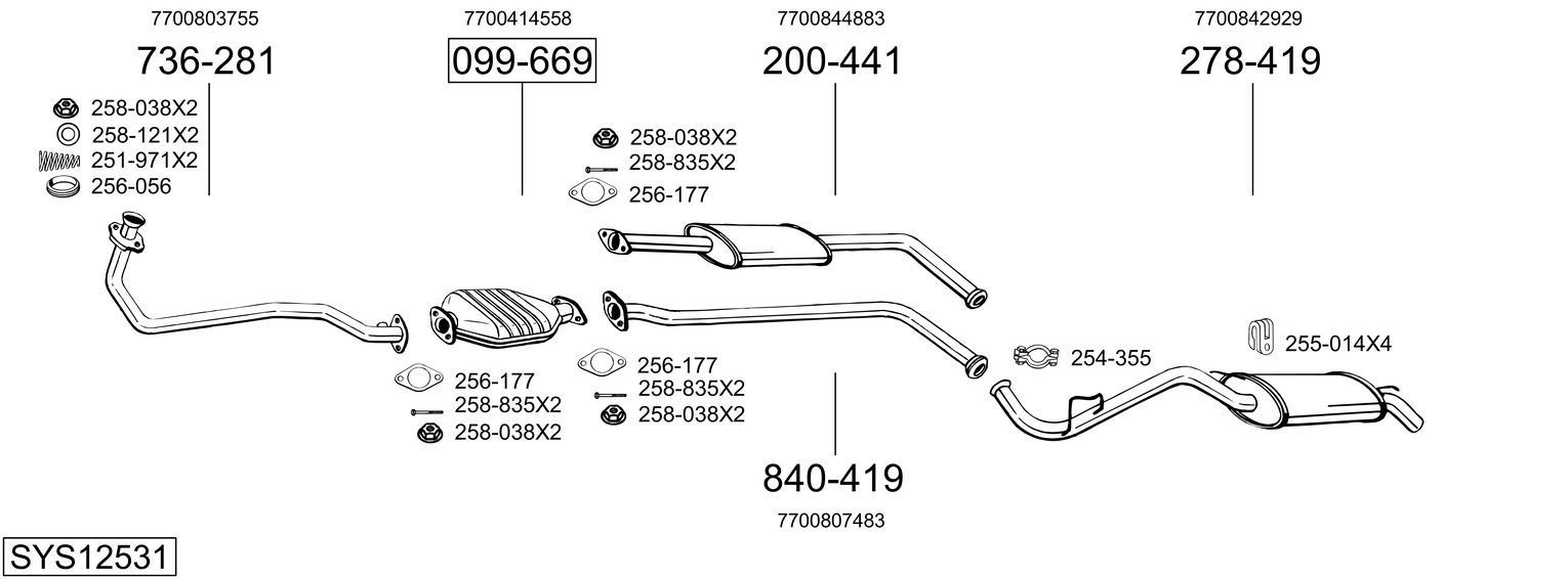 Išmetimo sistema BOSAL SYS12531