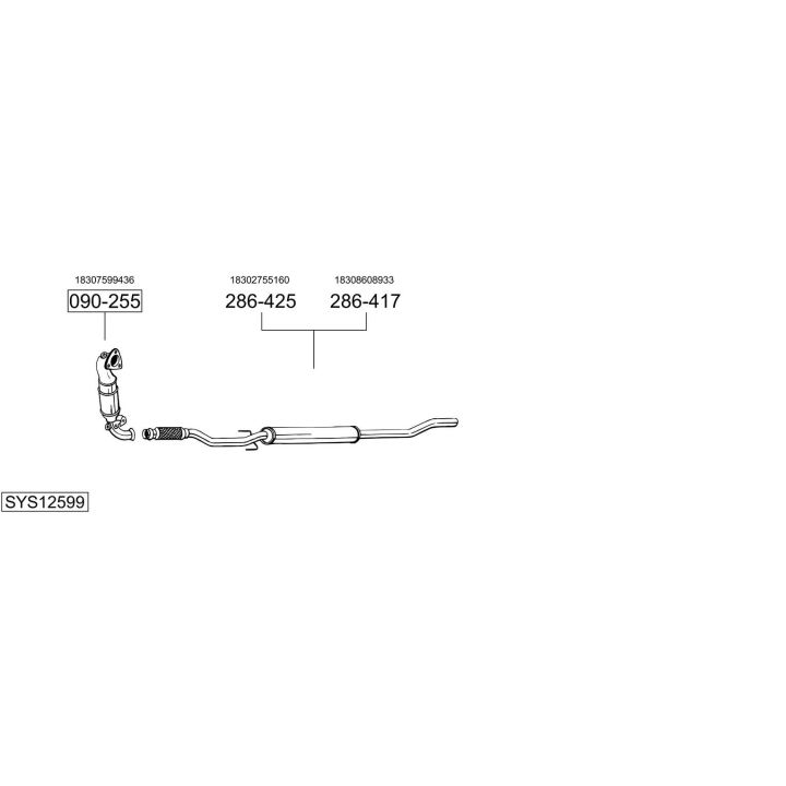 Išmetimo sistema BOSAL SYS12599