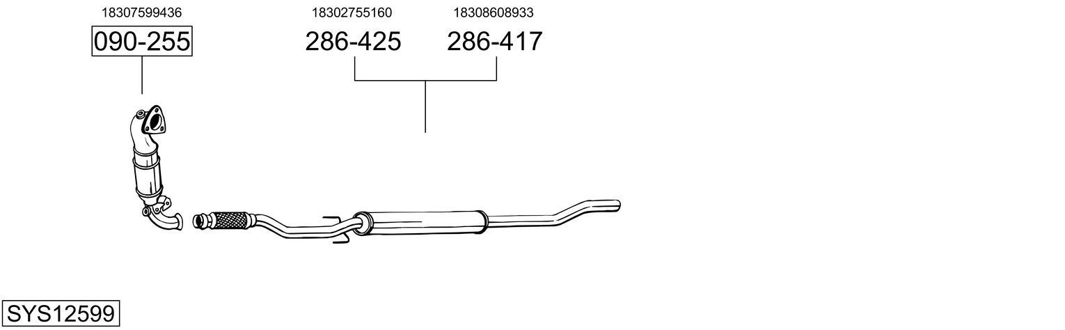 Išmetimo sistema BOSAL SYS12599