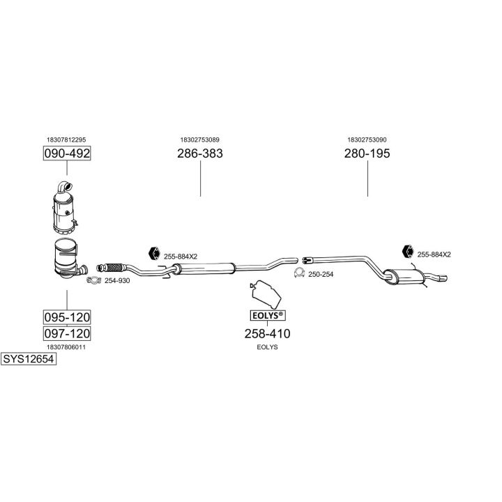 Išmetimo sistema BOSAL SYS12654