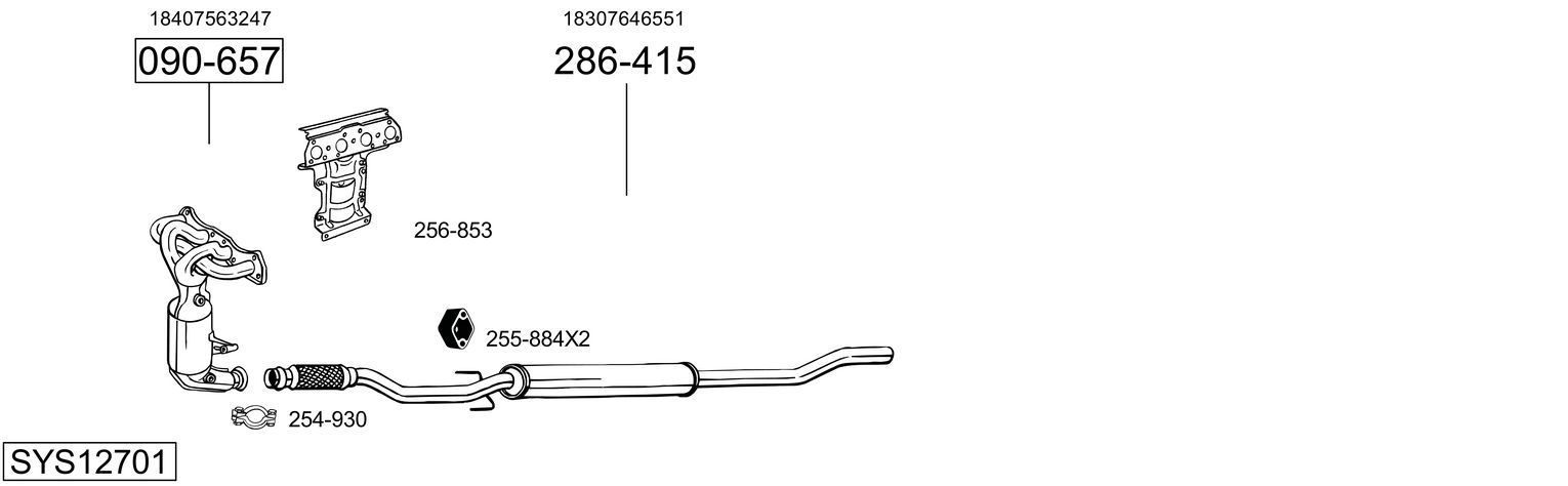 Išmetimo sistema BOSAL SYS12701