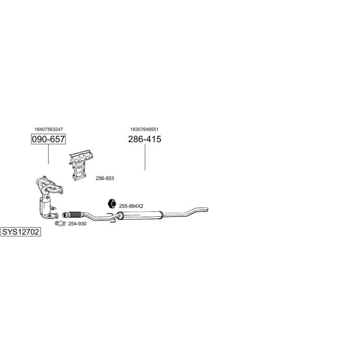 Išmetimo sistema BOSAL SYS12702
