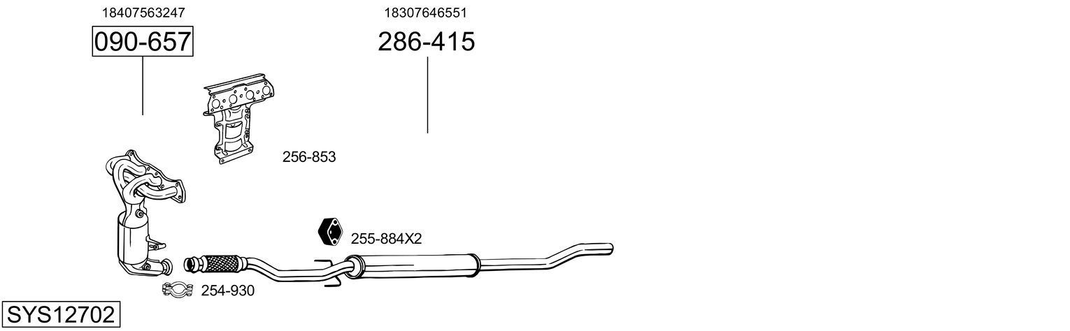Išmetimo sistema BOSAL SYS12702