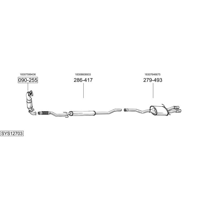 Išmetimo sistema BOSAL SYS12703