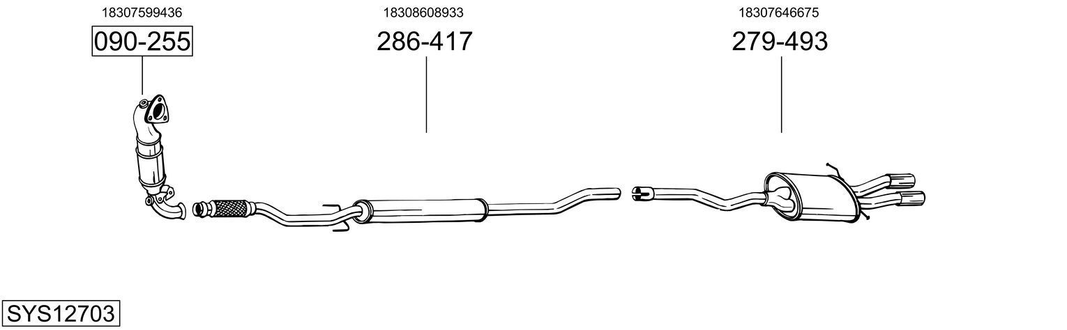 Išmetimo sistema BOSAL SYS12703