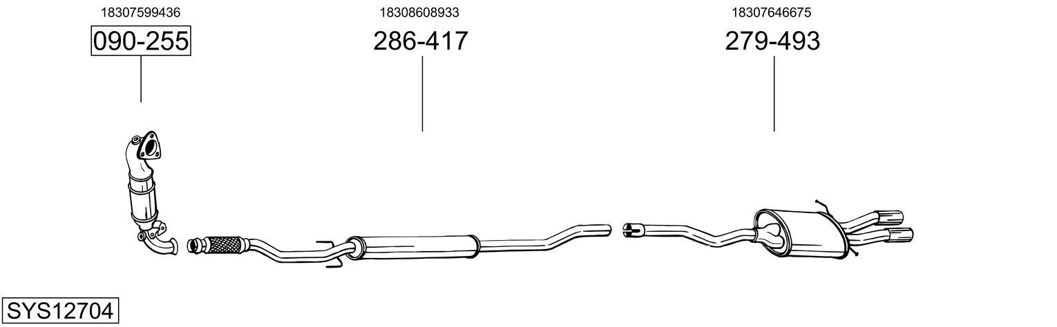 Išmetimo sistema BOSAL SYS12704