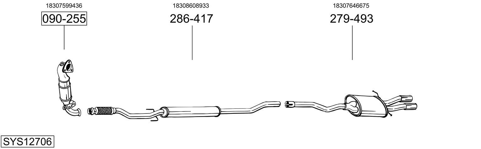 Išmetimo sistema BOSAL SYS12706