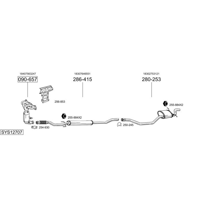 Išmetimo sistema BOSAL SYS12707