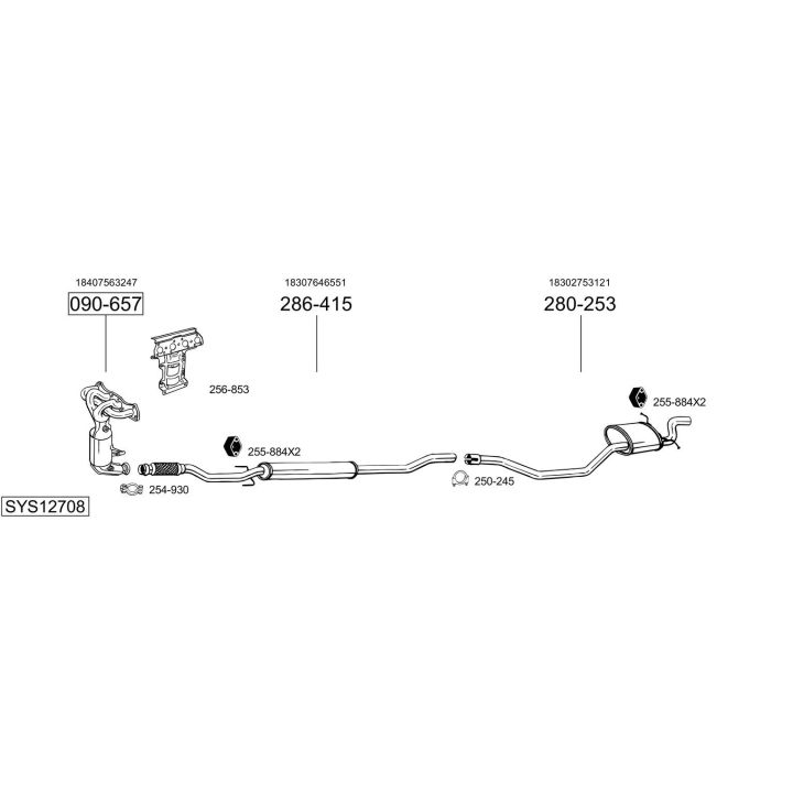 Išmetimo sistema BOSAL SYS12708