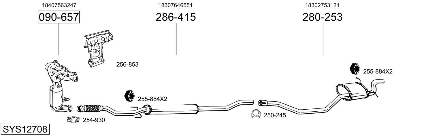 Išmetimo sistema BOSAL SYS12708