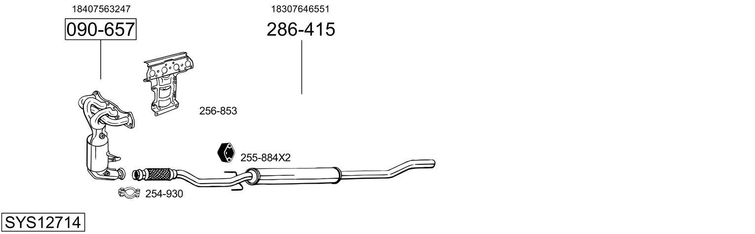 Išmetimo sistema BOSAL SYS12714