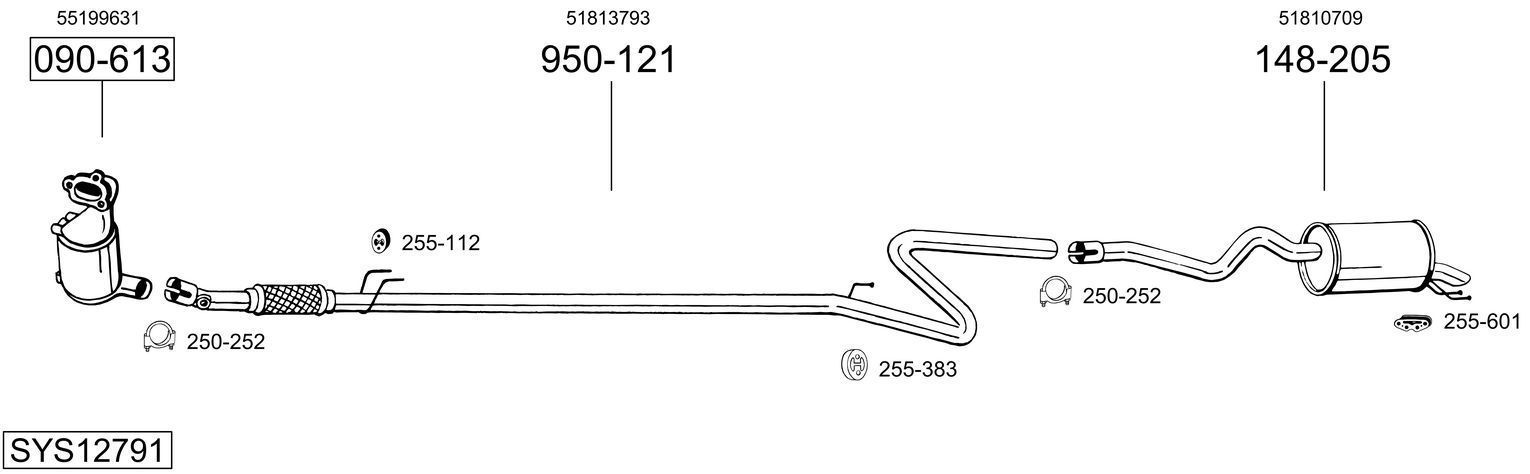 Išmetimo sistema BOSAL SYS12791
