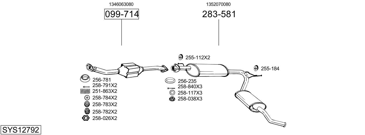 Išmetimo sistema BOSAL SYS12792