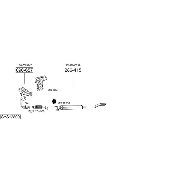 Išmetimo sistema BOSAL SYS12800