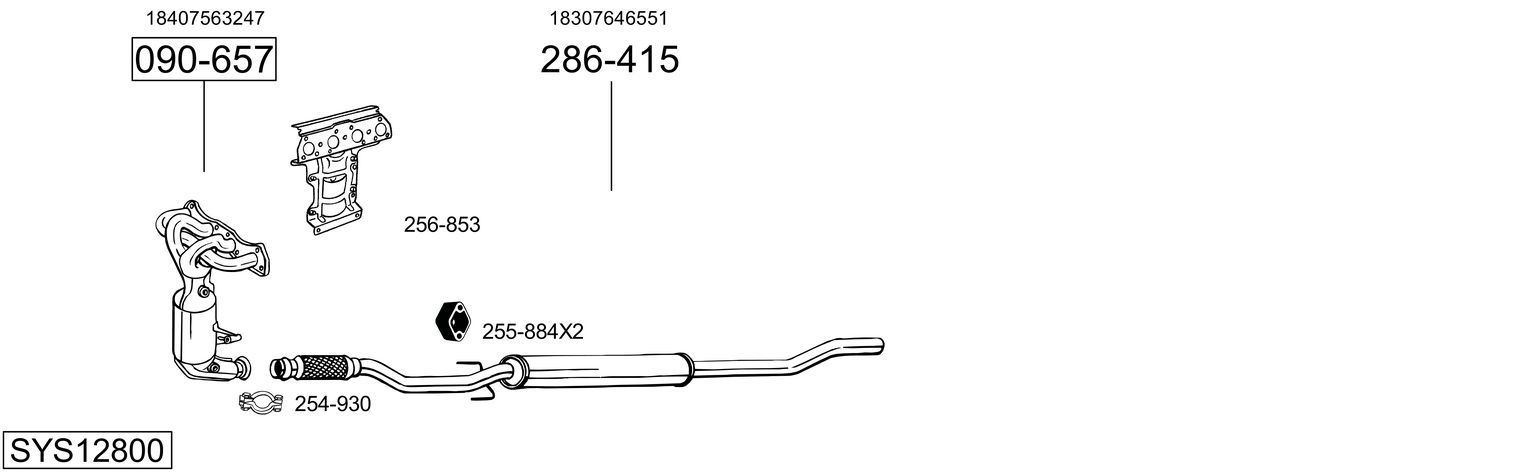 Išmetimo sistema BOSAL SYS12800