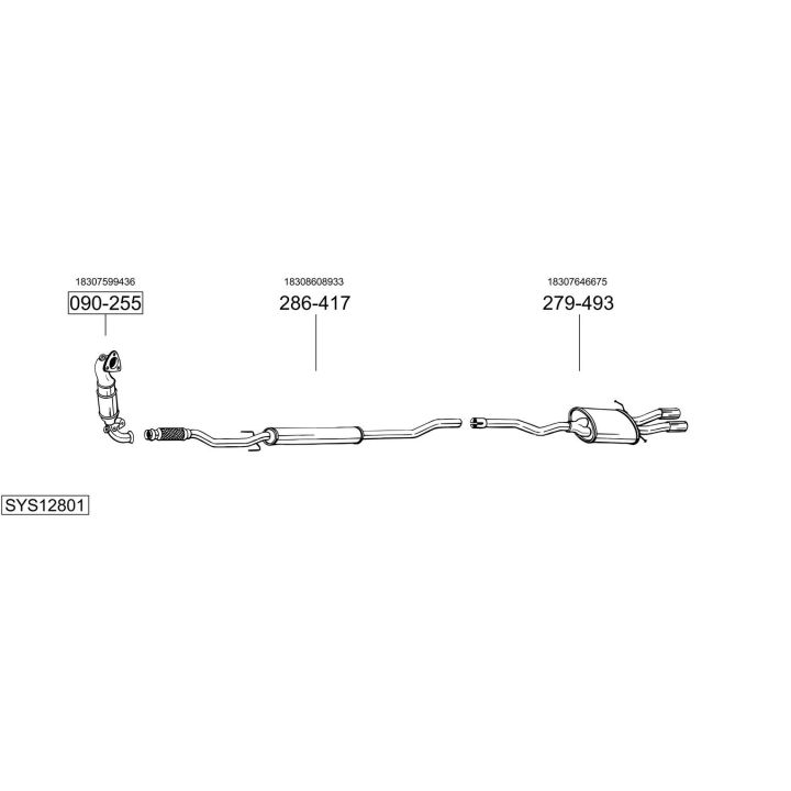 Išmetimo sistema BOSAL SYS12801