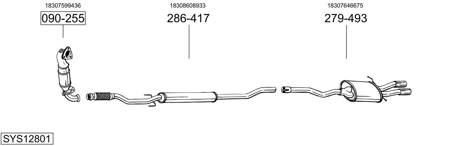 Išmetimo sistema BOSAL SYS12801