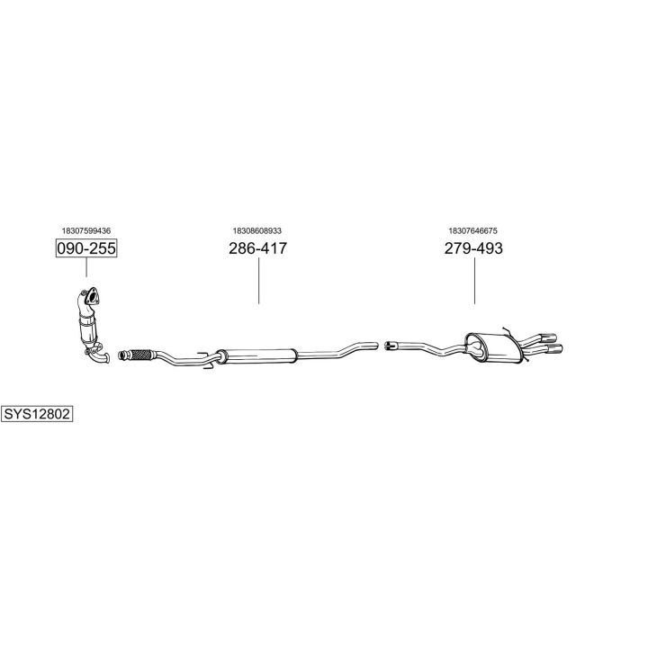 Išmetimo sistema BOSAL SYS12802