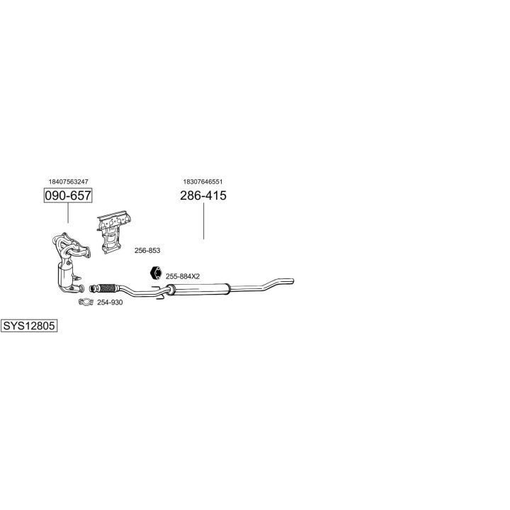 Išmetimo sistema BOSAL SYS12805