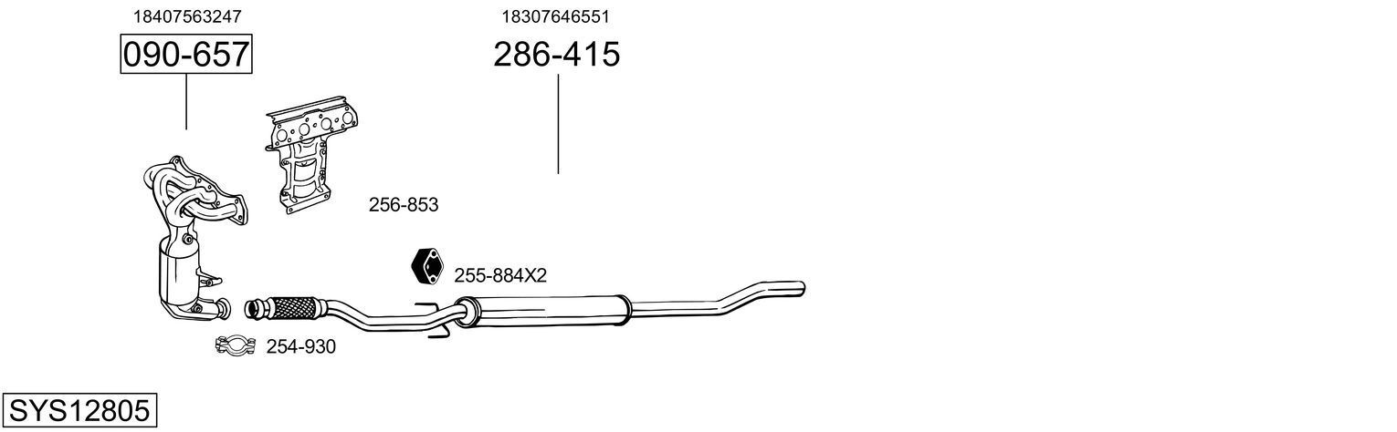 Išmetimo sistema BOSAL SYS12805